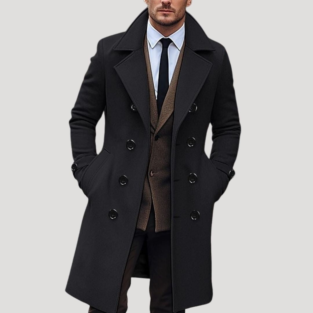 Mens Wool Long Coat Winter Warm - BritishMode