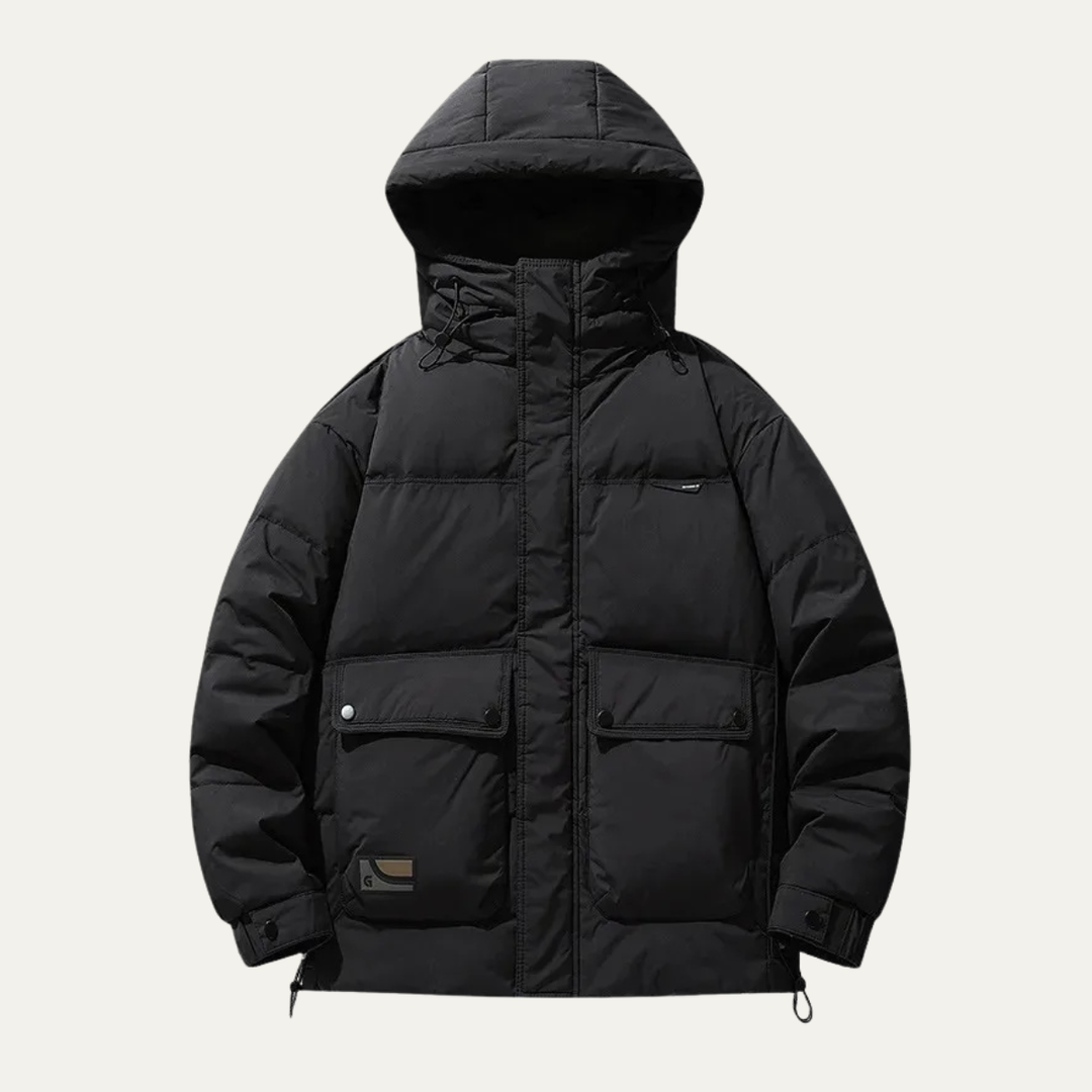 Mens Down Puffer Jacket Thick Insulated Hooded Winter - BritishMode