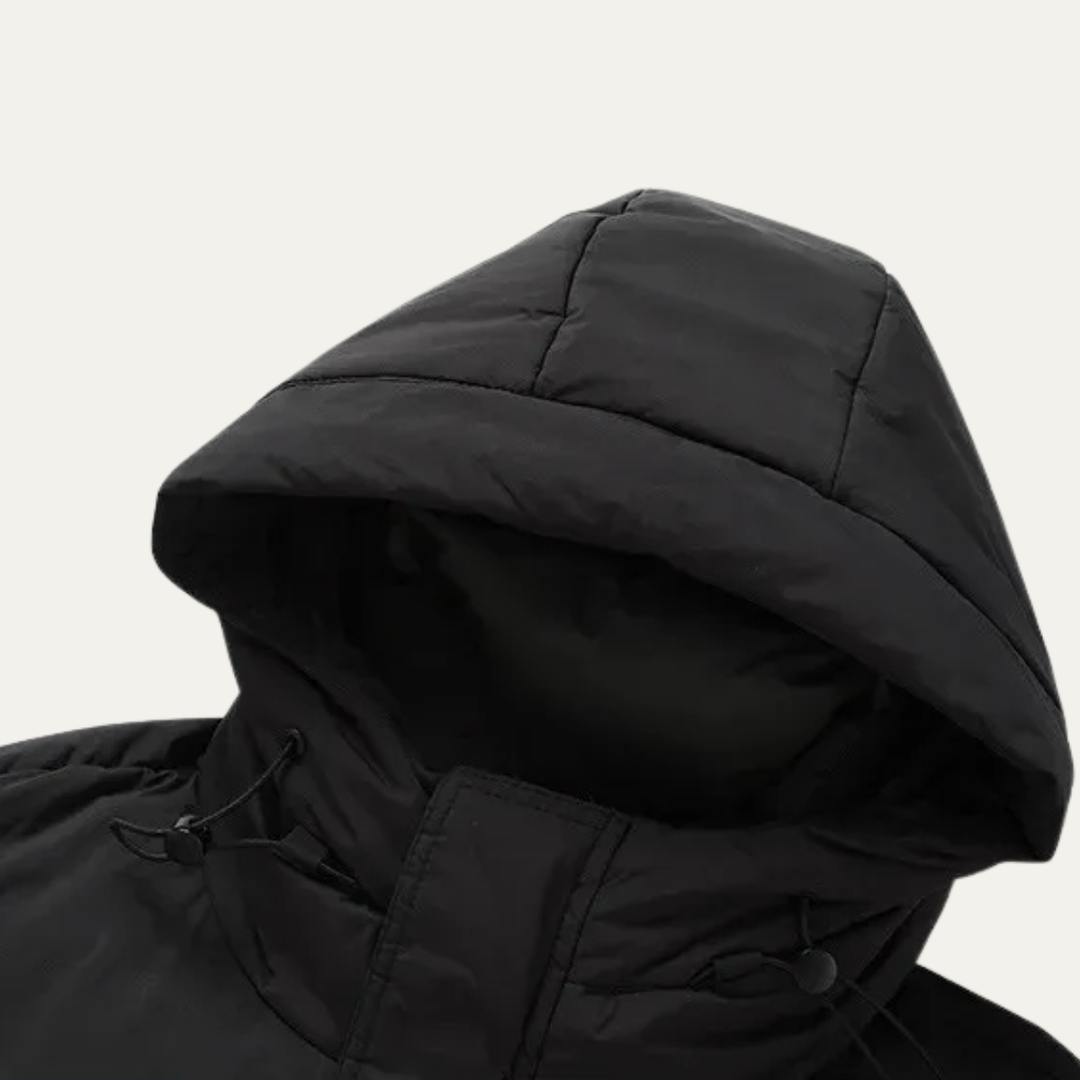 Mens Down Puffer Jacket Thick Insulated Hooded Winter