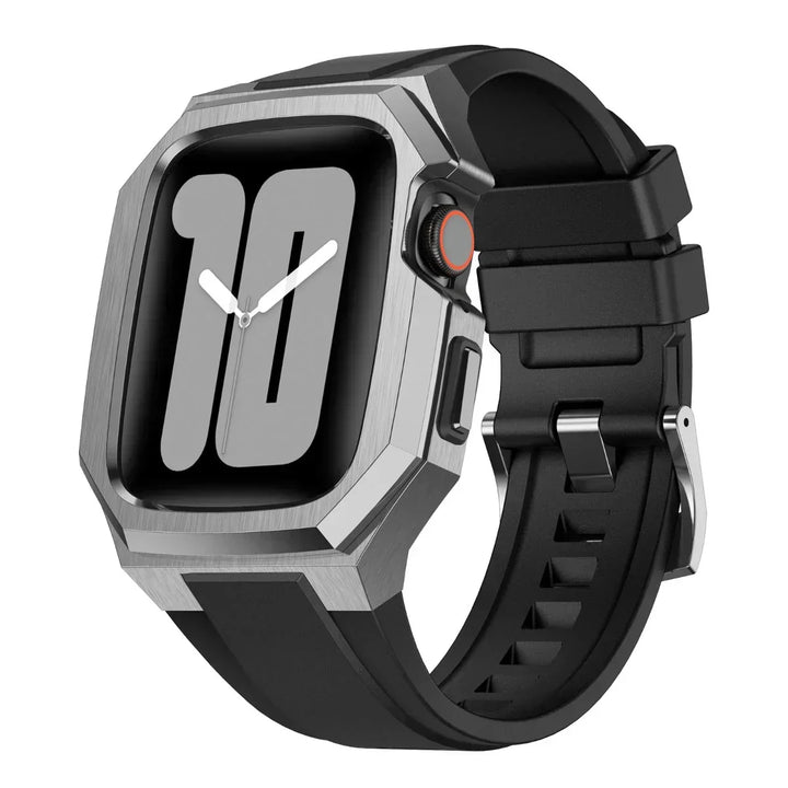 Unisex Apple Watch Strap Rubber with Metal Case