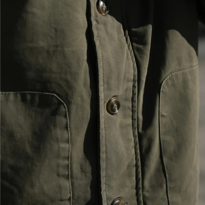 Mens Military Cotton Jacket Sherpa Lined Vintage Style