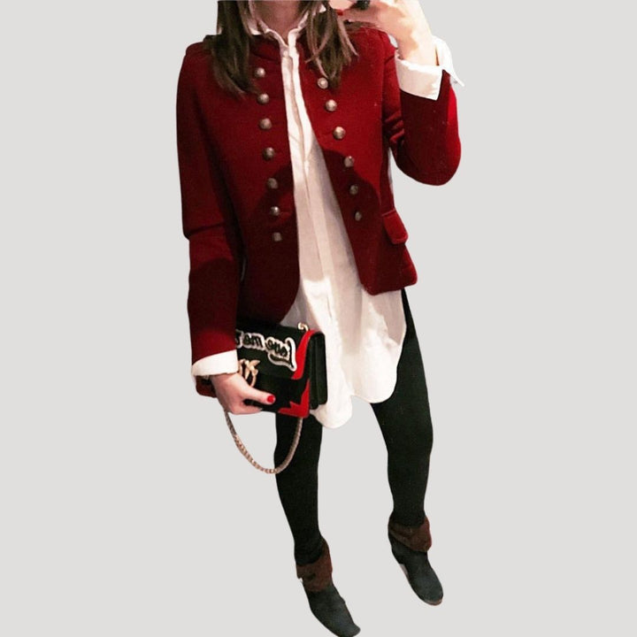 Womens Button Down Jacket Army Style Classic Fit
