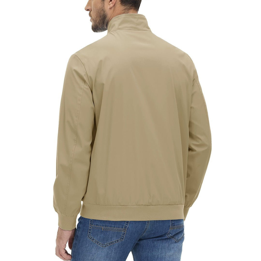 Mens Blouson Jacket Zip Front Minimalist Style