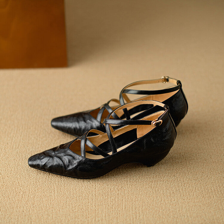 Womens Genuine Leather Heels Classic Fit