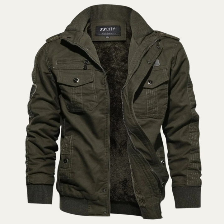 Mens Bomber Jacket Windproof Multi-Pocket Military Style - BritishMode