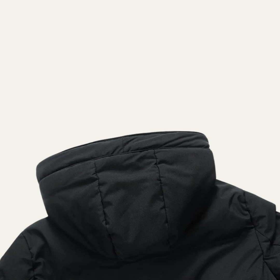 Mens Long Hooded Puffer Jacket Insulated Winter