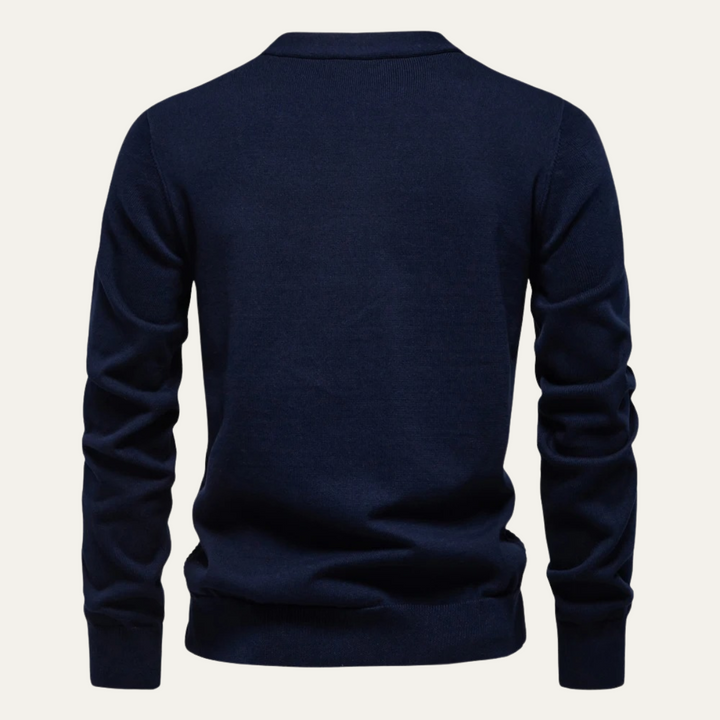 Mens Basketweave Knit Cardigan V-Neck Button Front