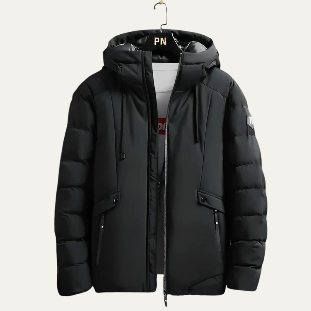 Mens Puffer Jacket Quilted Wide Fit Full Zip Hooded