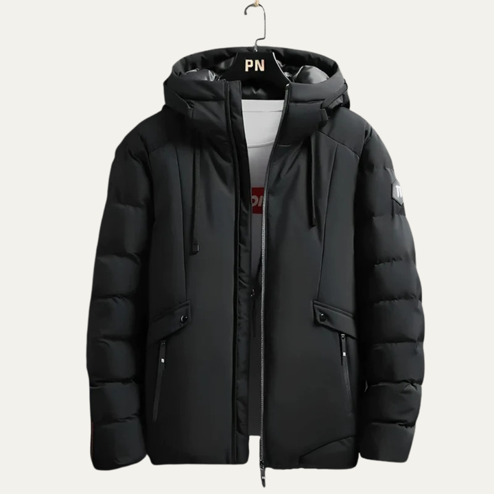 Mens Puffer Jacket Quilted Wide Fit Full Zip Hooded