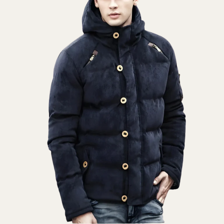 Mens Insulated Puffer Jacket Hooded Multi Pocket