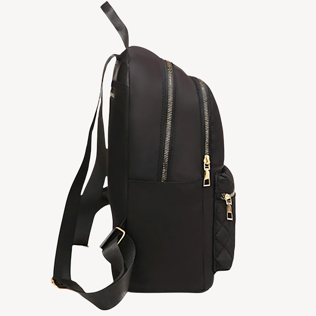 Womens Quilted Nylon Backpack Adjustable Straps