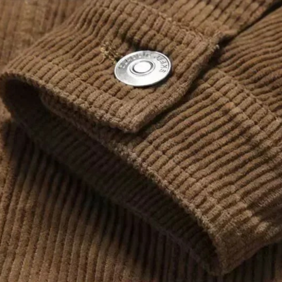 Mens Corduroy Trucker Jacket Classic Fit Chest Pockets