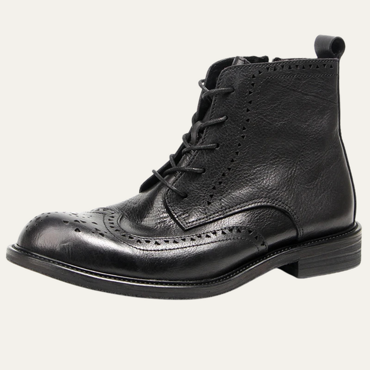 Mens Leather Boots Vintage Elegant Style