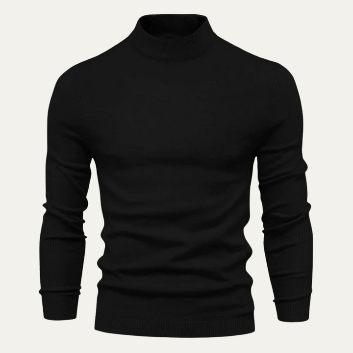 Mens Slim Fit Turtleneck Knit Jumper Casual Style - BritishMode