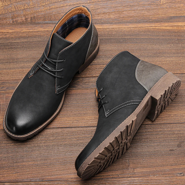 Mens Leather Boots Vintage Elegant Smart Style