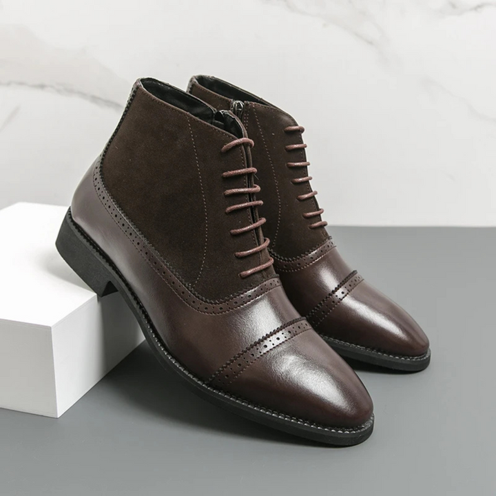Mens Oxford Leather Classic Dress Boots