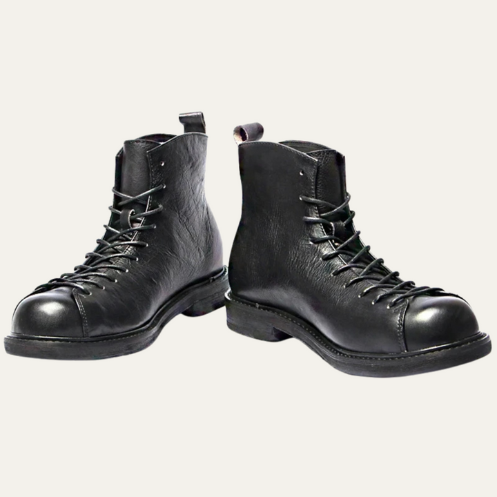 Mens Outdoor Leather Lace-Up Boots Rugged Style