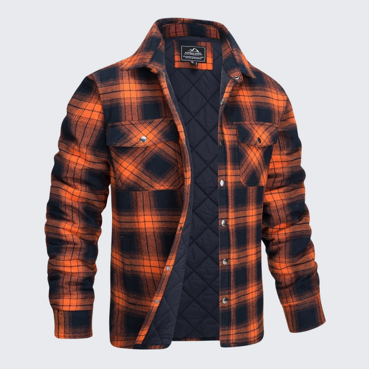 Mens Shirt Fleece Lined Plaid Warm Fit