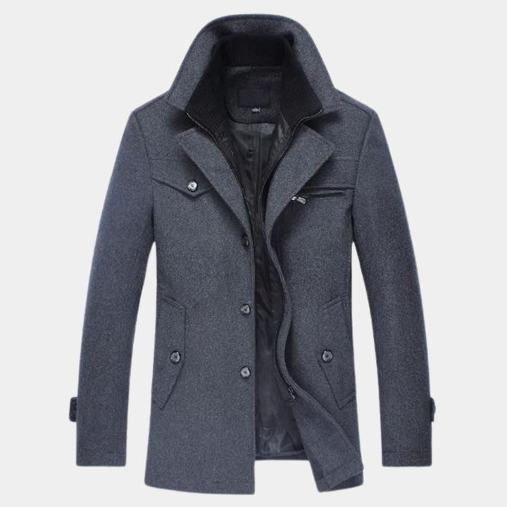 Mens Business Coat Wool Blend Classic Fit