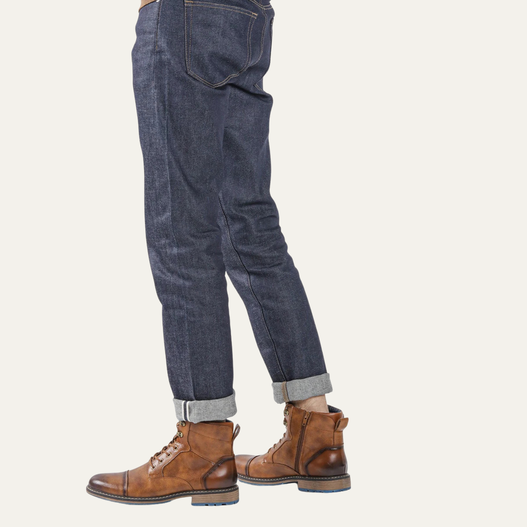 Mens Outdoor Leather Boots Rugged Adventure Style