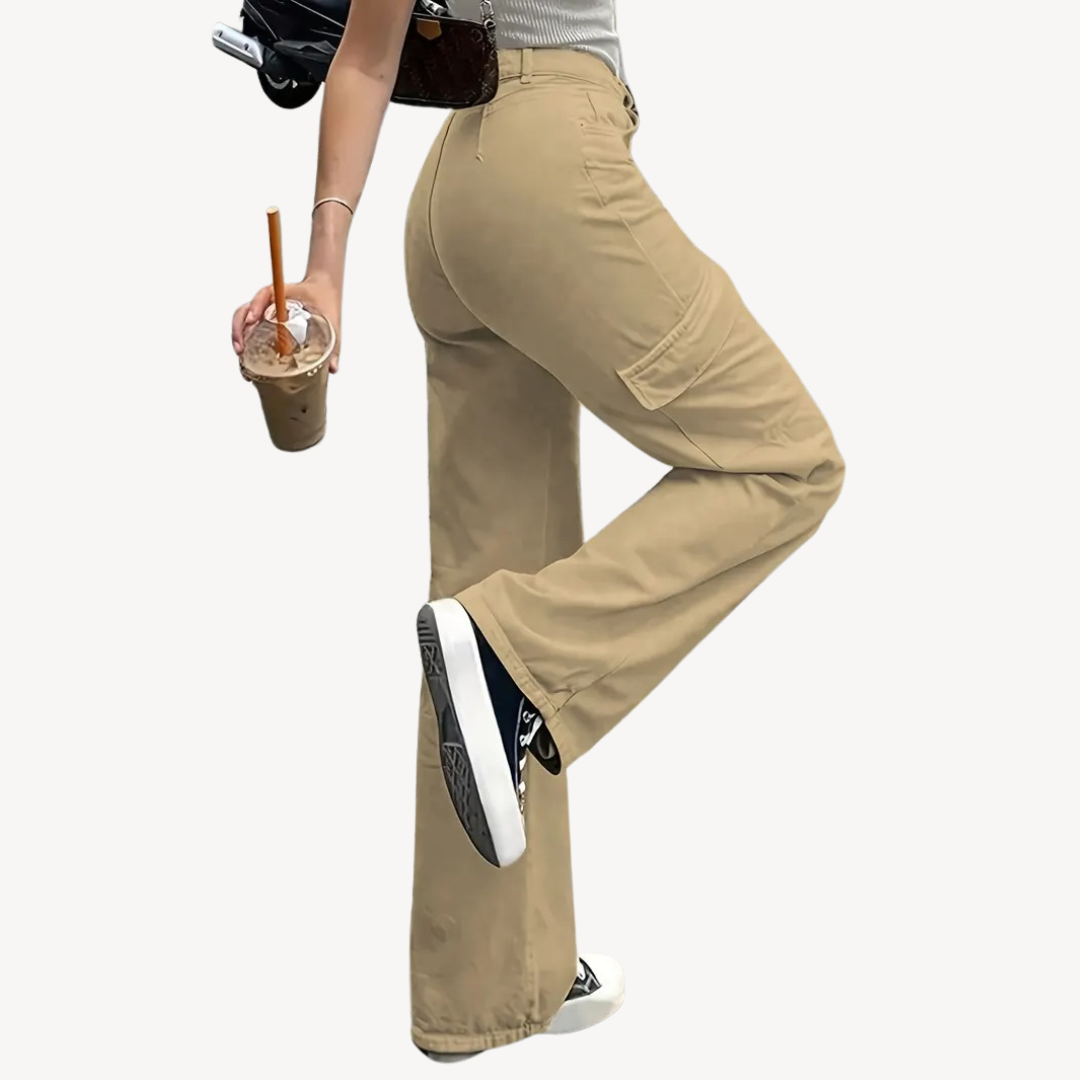 Womens Cargo Pants High-Waisted Relaxed Fit