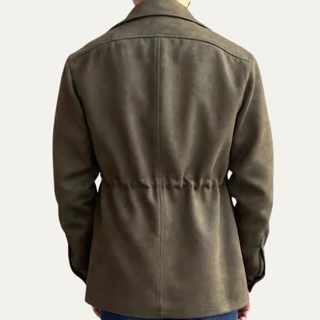 Mens Suede Field Jacket Four Flap Pockets