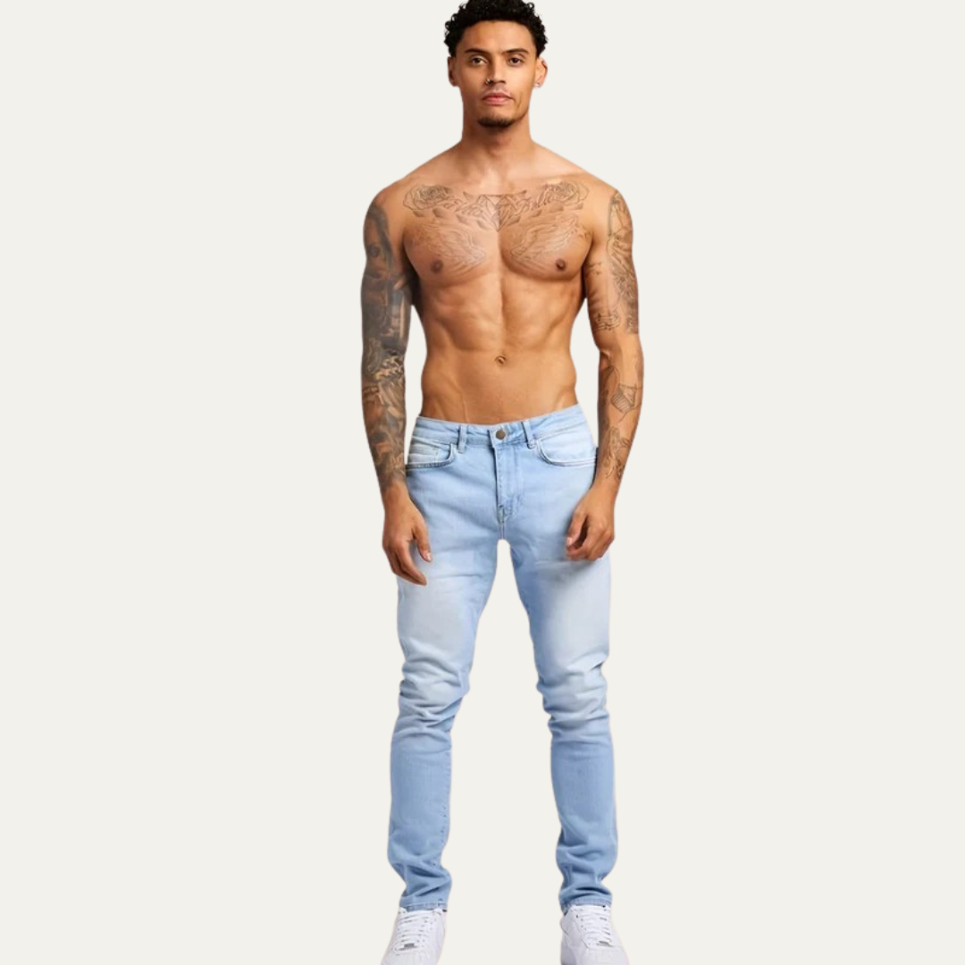 Mens Skinny Jeans Distressed Low Rise