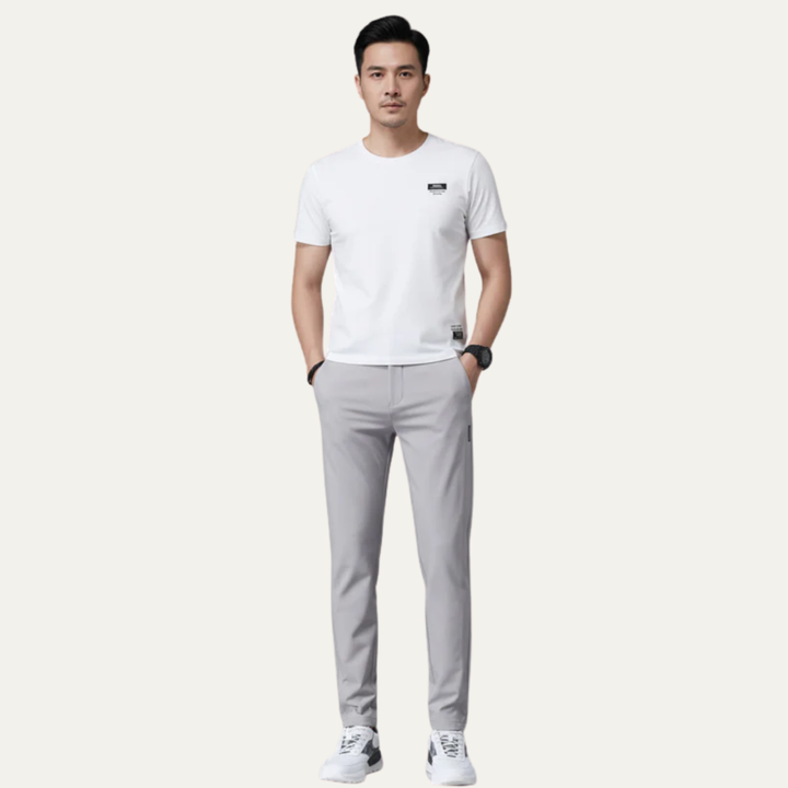 Mens Slim Fit Stretch Flat Front Pants