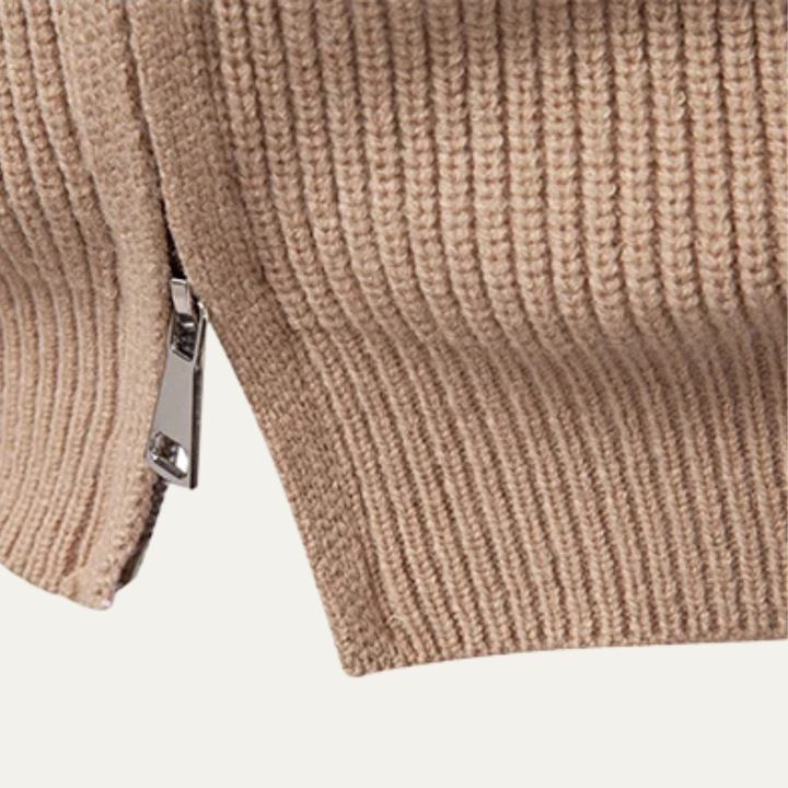 Mens Knitted Cardigan Stand Collar Winter Style