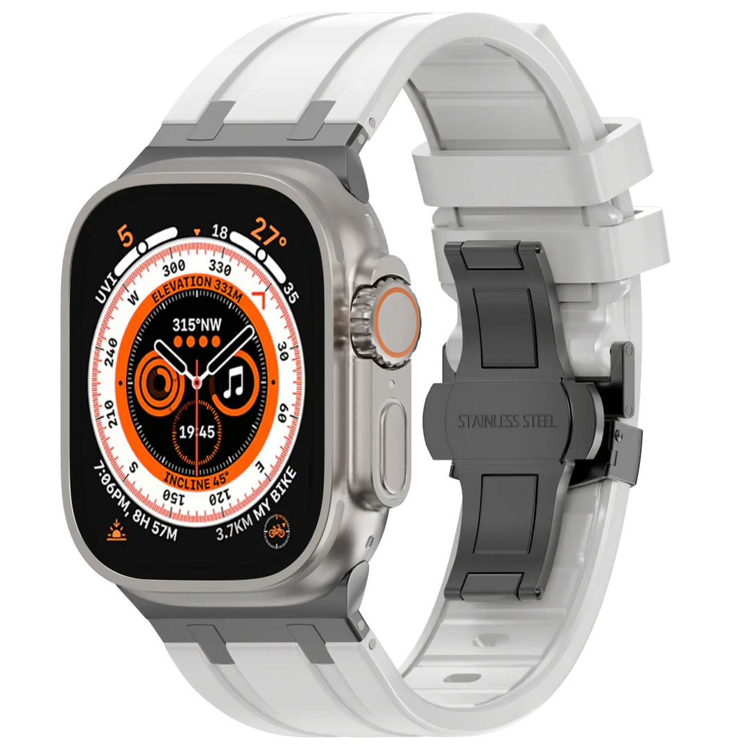 Unisex Silicone Apple Watch Band with Metal Clasp