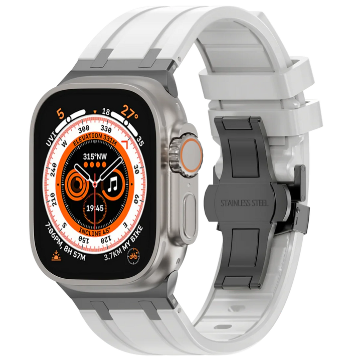 Unisex Silicone Apple Watch Band with Metal Clasp
