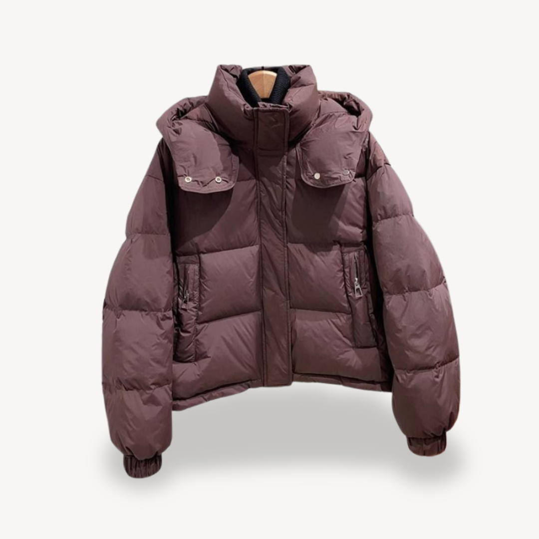 Womens Puffer Jacket with Hood Quilted Fit