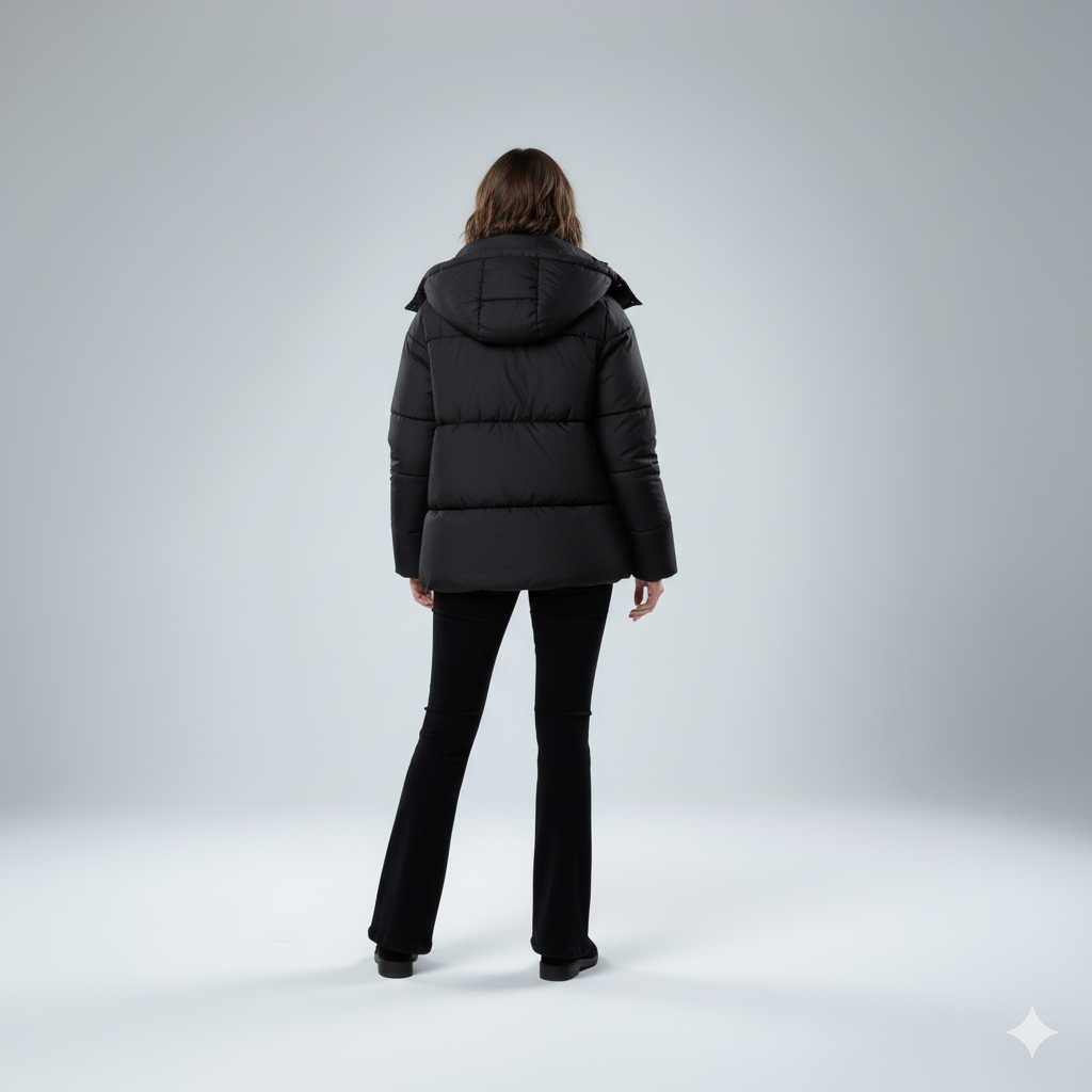 Womens Quilted Padded Jacket Oversized Hooded Winter Coat