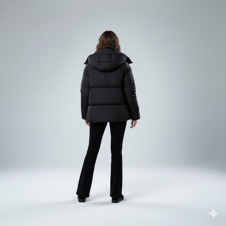 Womens Quilted Padded Jacket Oversized Hooded Winter Coat
