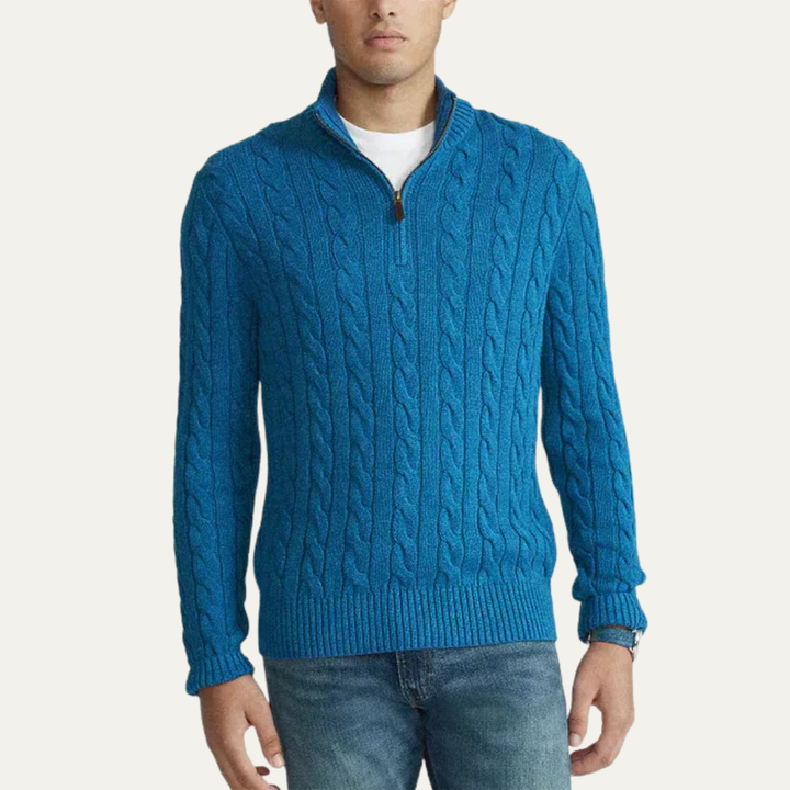 Mens Sweater Heavy Cable Knit Design