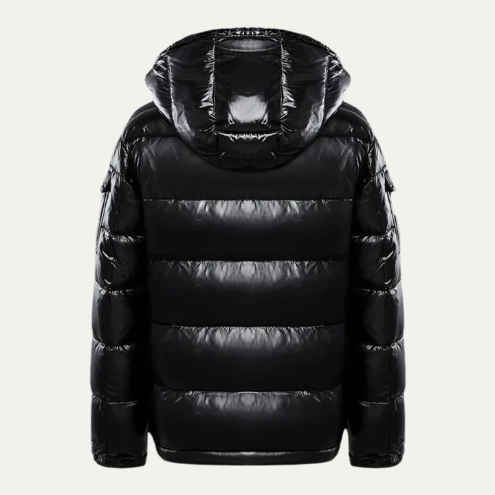 Mens Quilted Jacket Mid-Length Faux Fur Collar