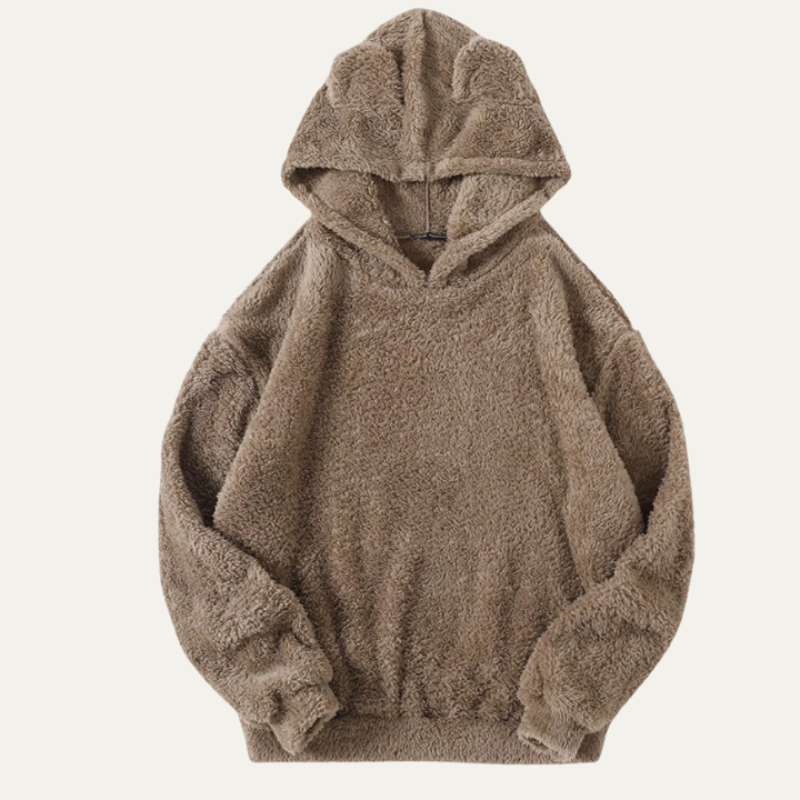 Mens Sherpa Fleece Hoodie Soft Pullover Fit