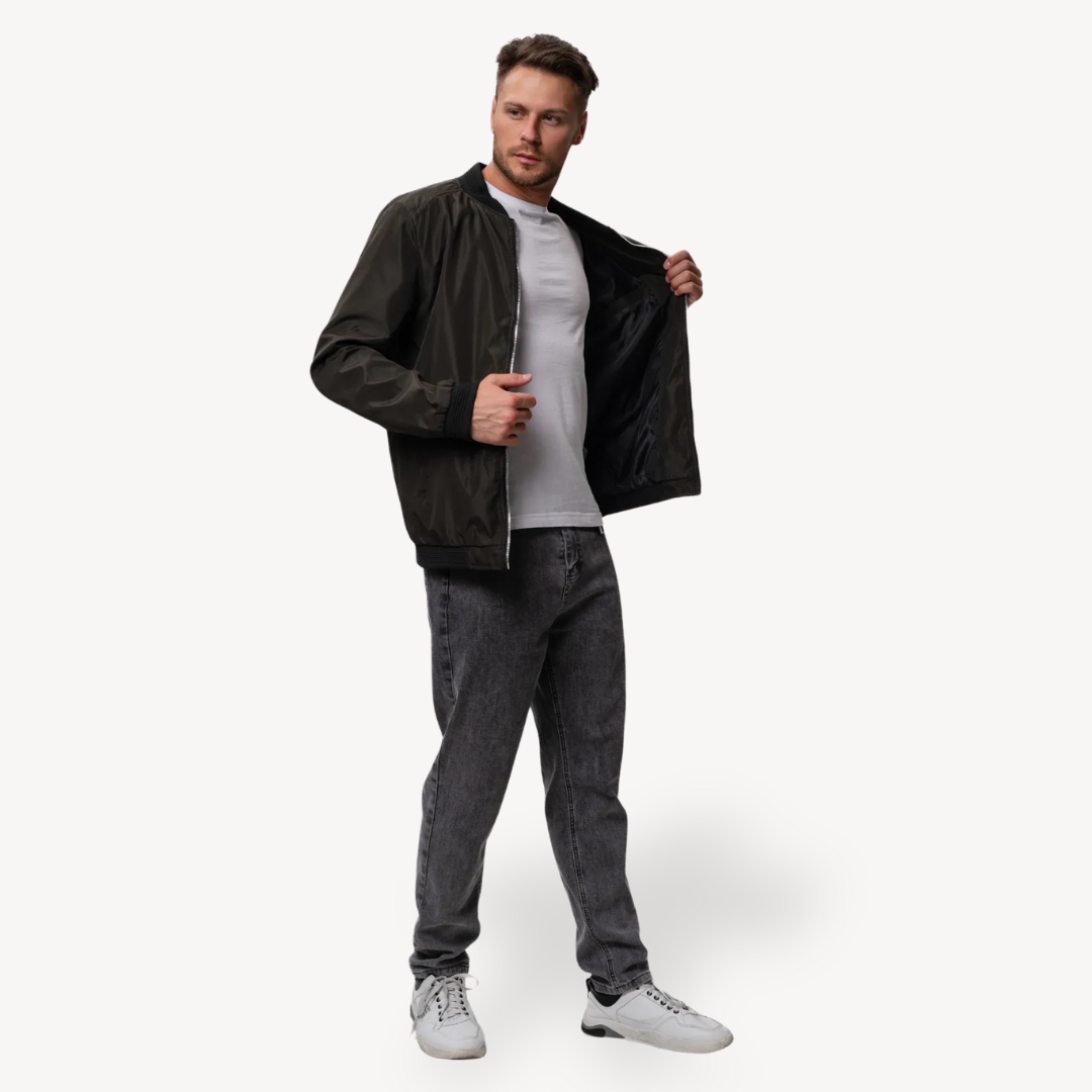 Mens Bomber Jacket Lightweight Polyester Fit