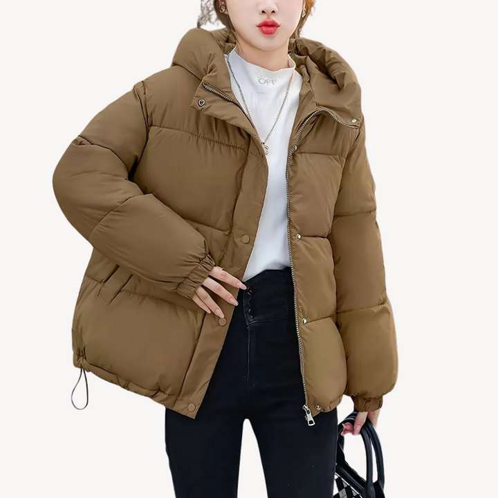 Womens Puffer Jacket with Hooded Design