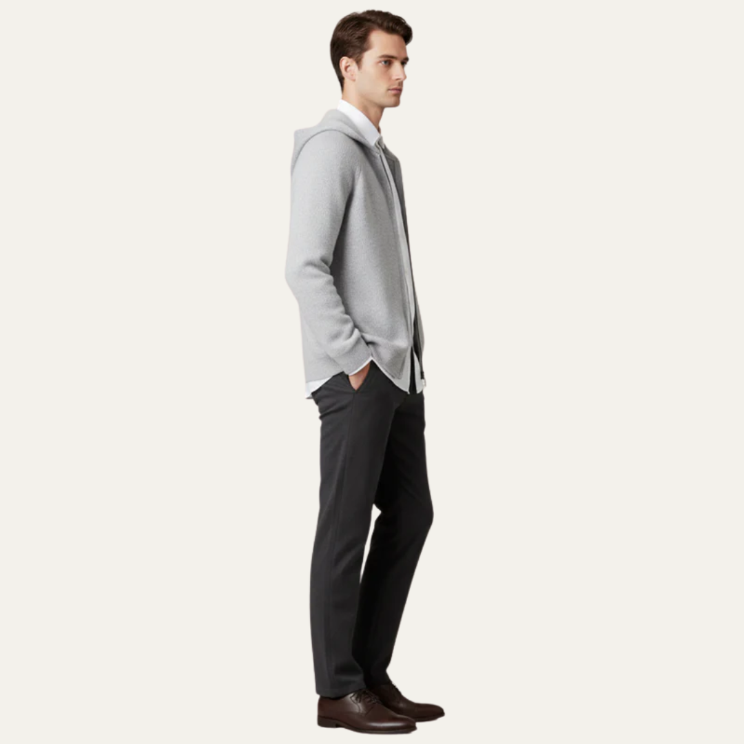 Mens Knit Cardigan Full Zip Hooded
