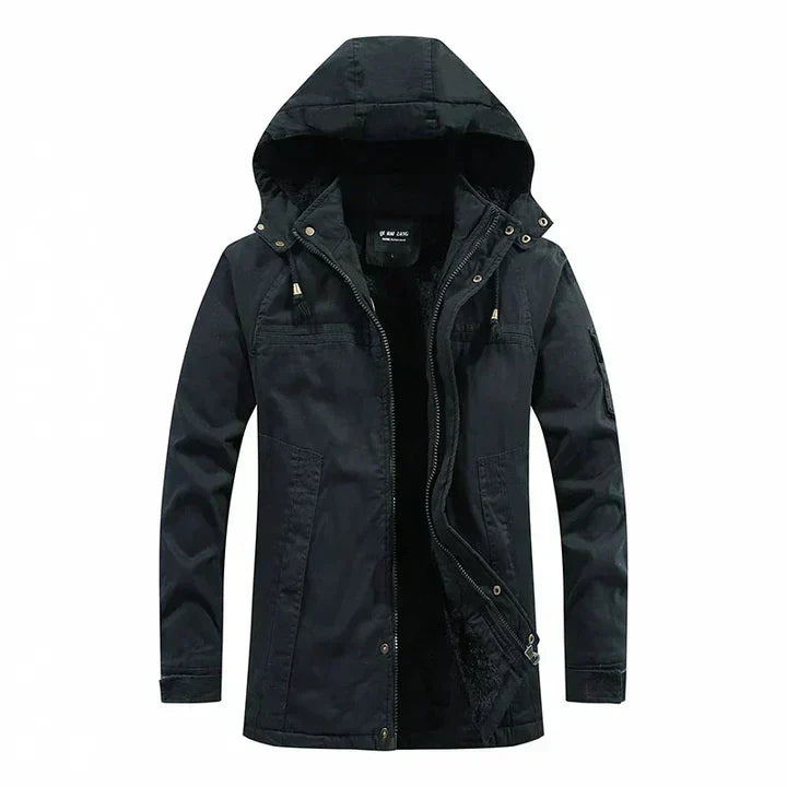 Mens Hooded Winter Jacket Insulated Warm Fit
