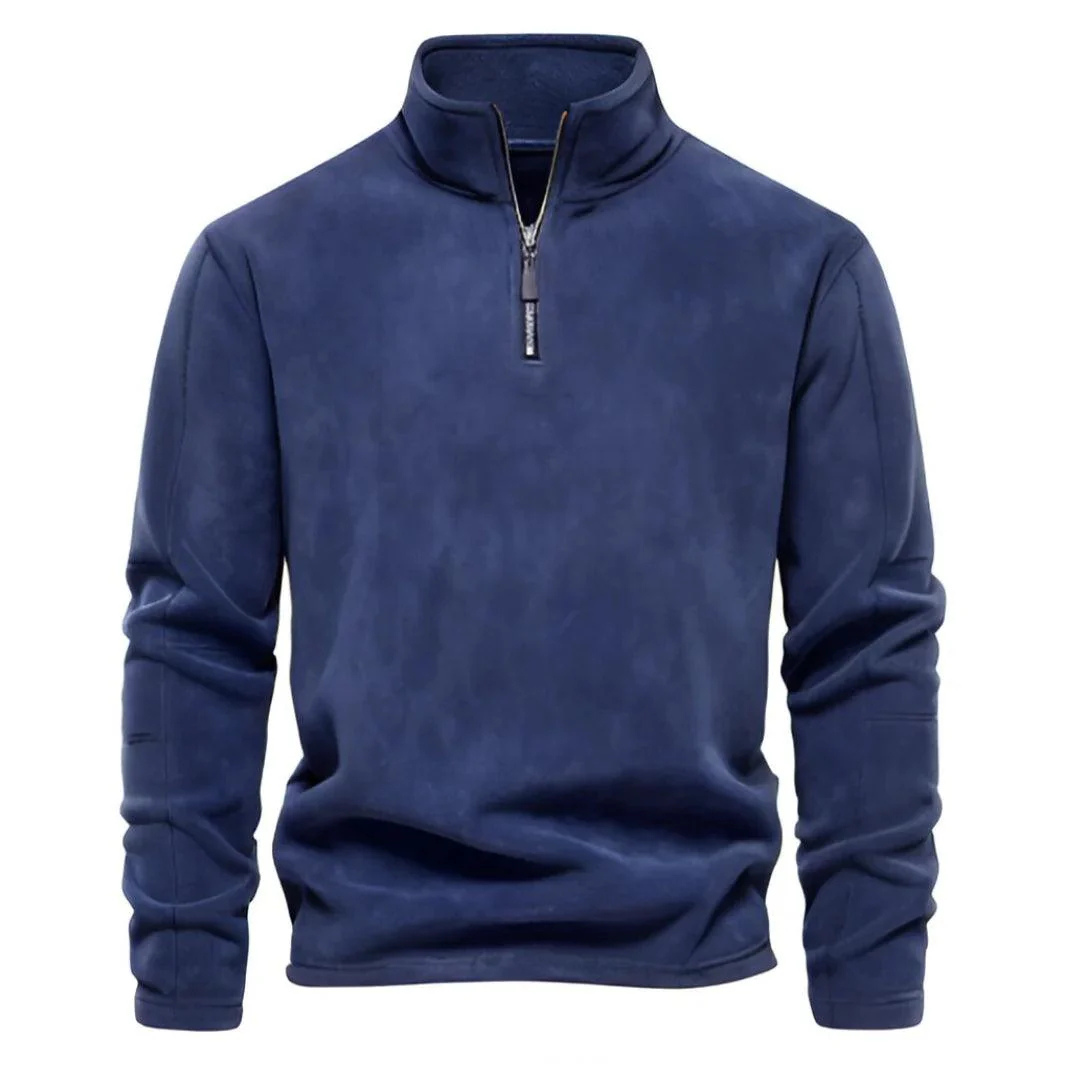 Mens Quilted Pullover with Funnel Neck