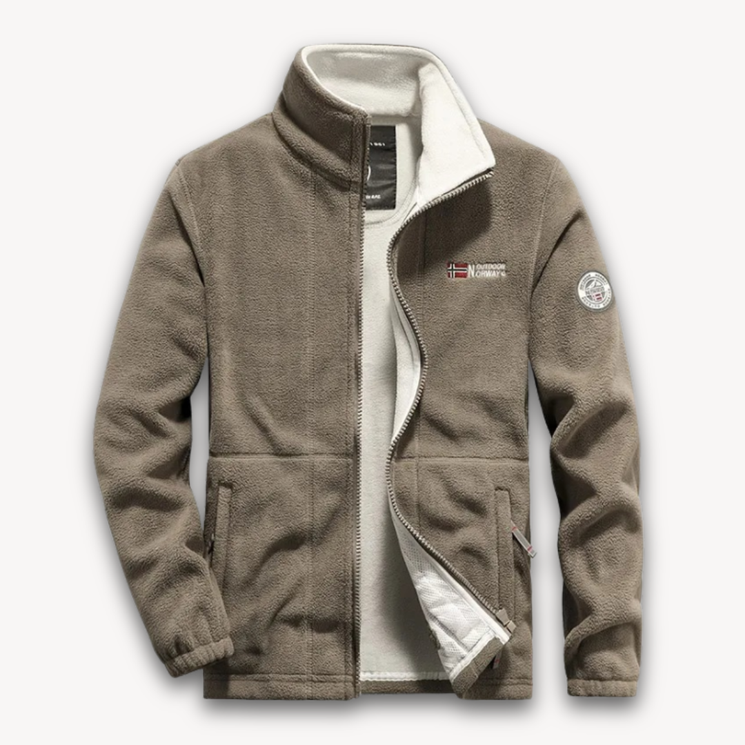 Mens Fleece Jacket Full-Zip Warm Outdoor Coat