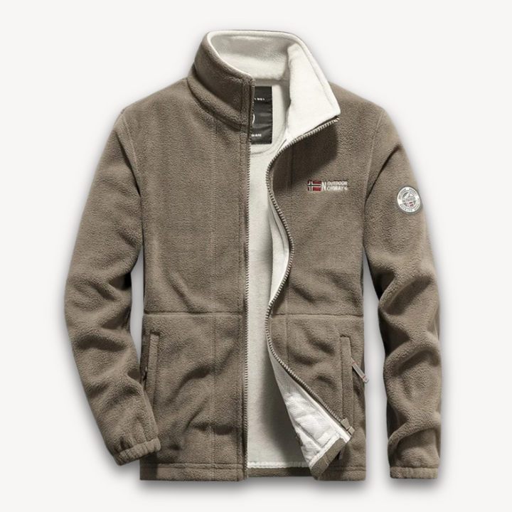 Mens Fleece Jacket Full-Zip Warm Outdoor Coat