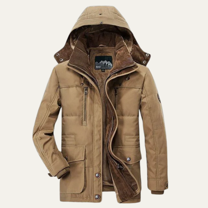 Mens Winter Parka Heavy Fur Lined Insulated