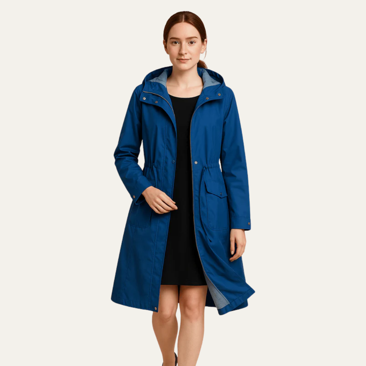 Womens Hooded Anorak Jacket with Drawstring Waist