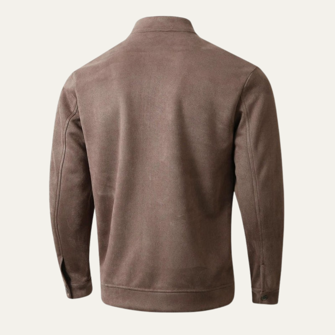 Mens Bomber Jacket Stand Collar Minimalist Style