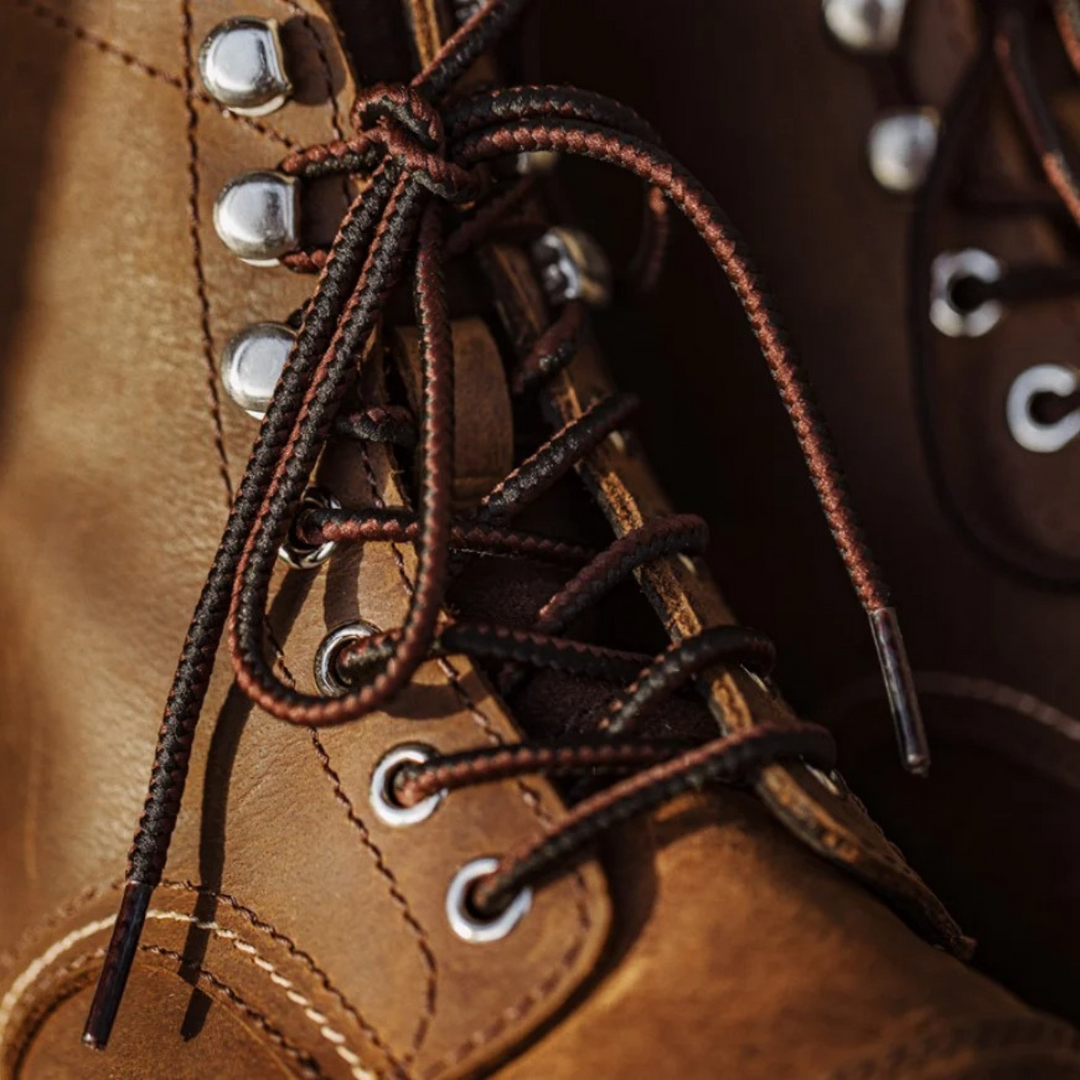 Mens Leather Combat Boots Lace-Up Style