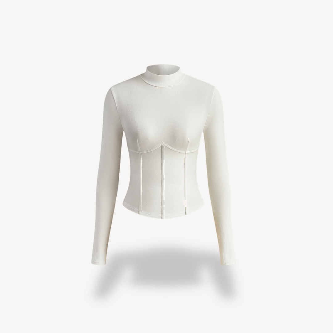 Womens Ribbed Corset Top Stretch Fit