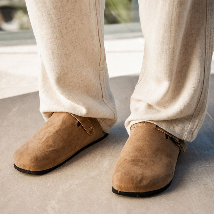 Unisex Suede Clogs with Buckle Closure - BritishMode